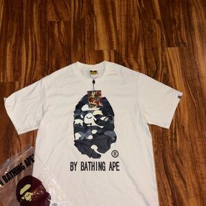 Camo Bape Shirt - White/Dark Blue